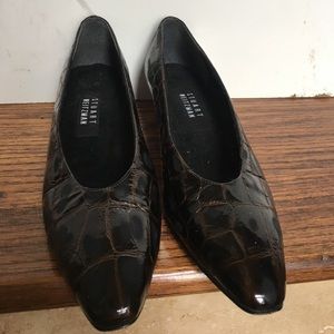 Stuart Weizmann alligator pattern shoes